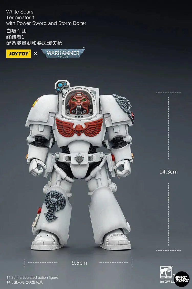 JOYTOY Warhammer 40000/40k White Scars Terminator 1 with Power Sword and Storm Bolter Action Figure Doll Decoration Gift Model