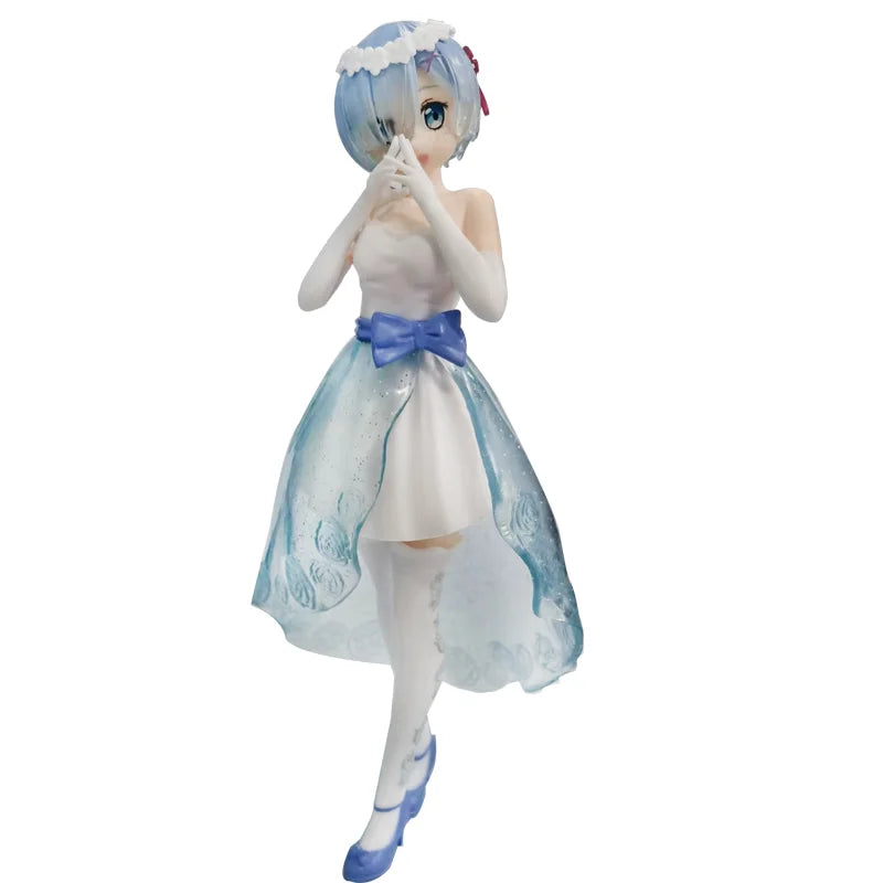 Anime Rem Figure Wedding Dress Crystal Dress Dress Up Figure Re:Zero kara Hajimeru Isekai Seikatsu Model Toy Action Figure