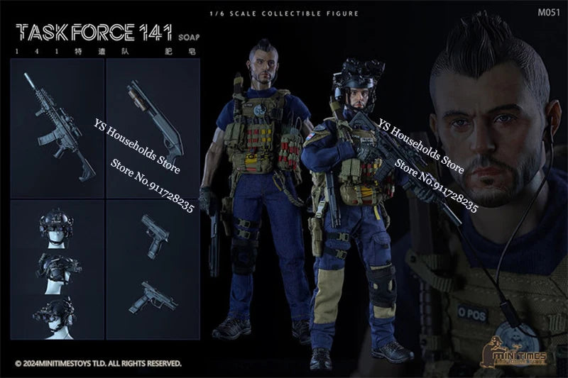 1/6 Task Force 141 Military Combat Cloth Action Figure Collection Bulletprood Vest Design Mini Times Toys M051 12" Soldier Model