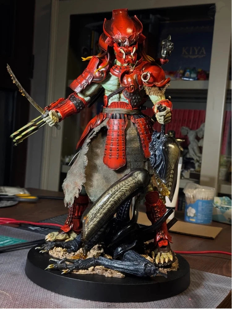 In Stock Original Hottoys HT 1/6 Aliens Vs Predator AC06 Akaoni Samurai Predator 12inch Scale Collectible  Figure Model Toy