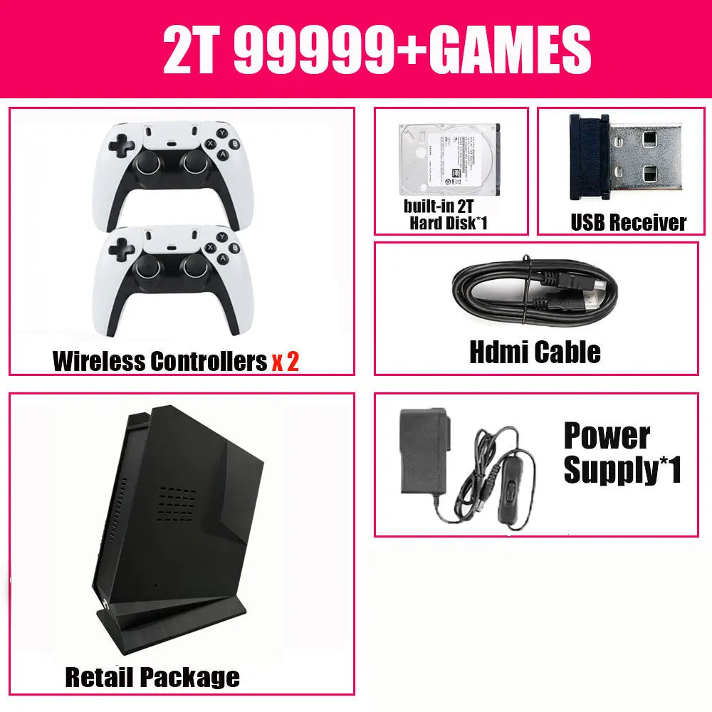 Mini PC Retro Game Box G3 Pro Dual System 99999+ Games 16GB RAM 2TB HDD Intel Game Console for PS2 PS3 WiiU Wii GameCube Saturn
