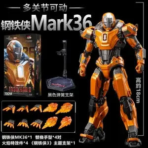 Marvel MK38MK33MK35 Iron Man Moveable Model Toy Non-Luminous Collectible Figure Birthday Gift For Boys Action Figure Collectible
