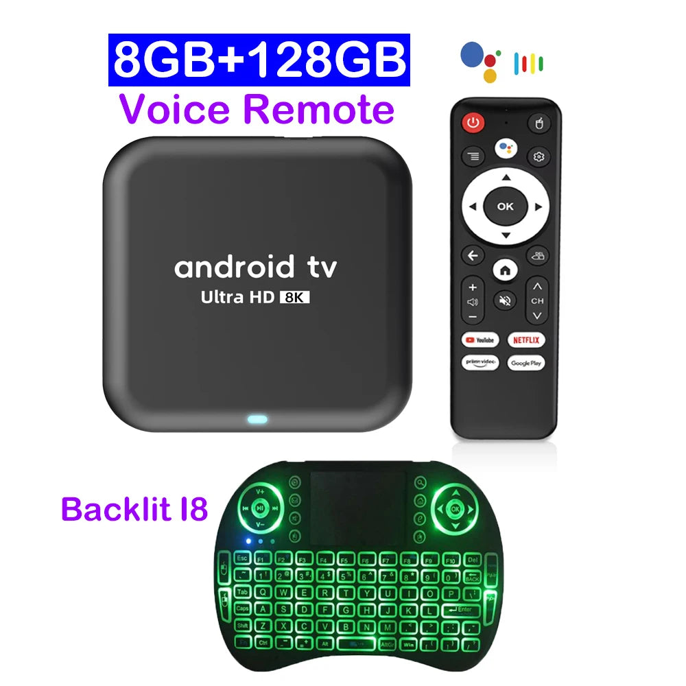 Q18 TV Box Android 14 RK3518 Wifi6 Media Player Google Assistant Dual Wifi 5G Netflix 8GB 128GB Media Player Fast Smart TV Box