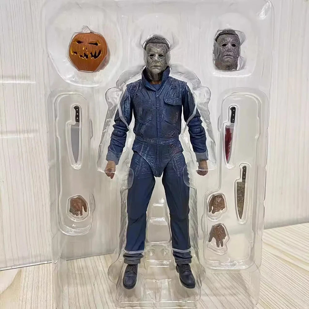 NECA Michael Myers Figure Ultimate Halloween Ends Michael Myers With LED Pumpkin Halloween Horror Toy Doll Christmas Gifts