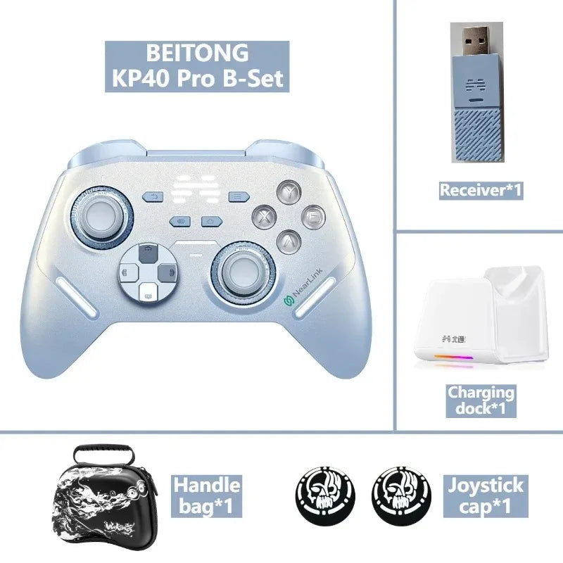 BEITONG KP40 Pro Wireless Gamepad 2000Hz Polling Adjustable Hall Joysticks Dual Vibration Triggers Controller for PC Android iOS