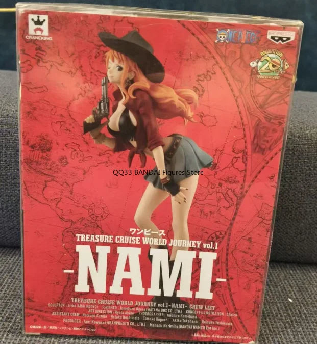 BANDAI Original ONE PIECE Cowboy Monkey D. Luffy Nami TREASURE CRUISE WORLD JOURNEY Action Figure Desktop Ornaments Model