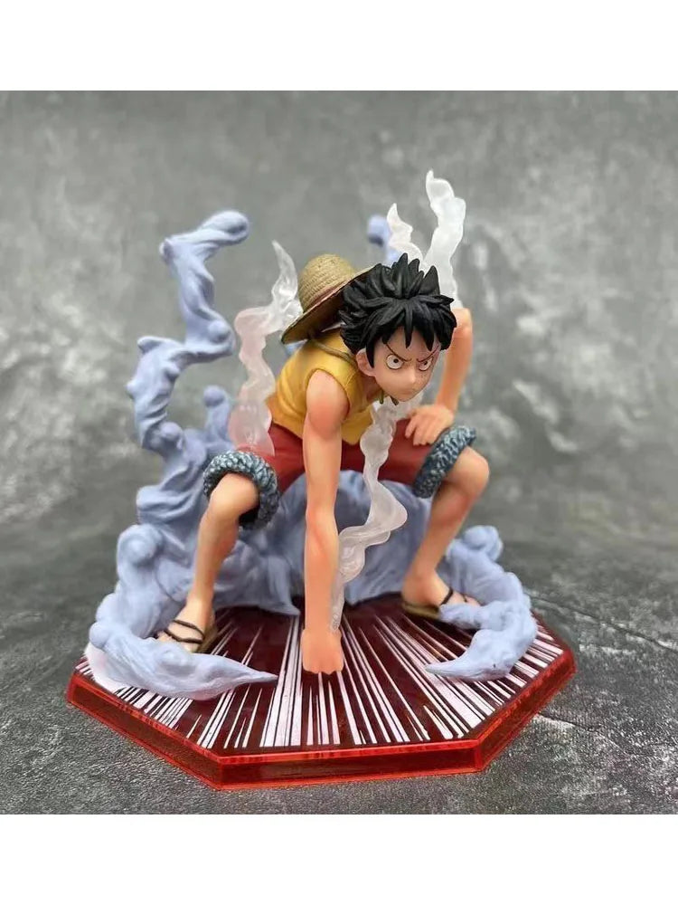 Anime One Piece Figur Second Gear Luffy Super Pitched Battle Scene PVC Puppensammlung Schreibtisch Ornament Modell Spielzeug Geschenk