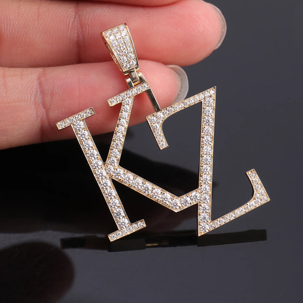 Provence custom name jewelry 10K/14K gold letter name pendant lab diamond hip hop pendant for unisex Anniversary birthday gifts