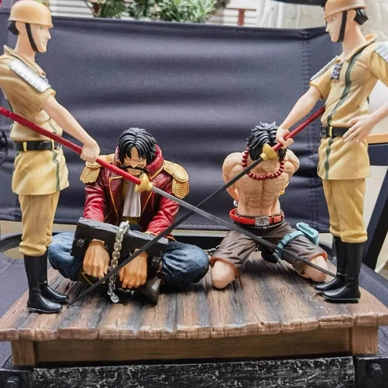 One Piece Anime Figure Execution  Portgas D Ace Gol D Roger Figure Pvc Gk Statue Figurine Model Doll Collection Room Decora Gift