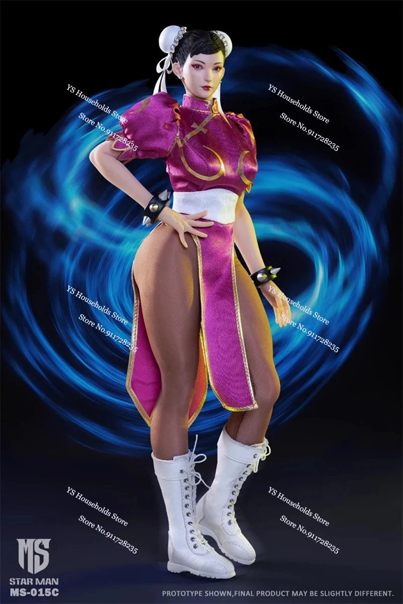 Quick Shipment 1/6 Female Fighter Chun Li Cloth Action Figure Janpanese Game Muscle Body Design STAR MAN MS-015 12" Soldier