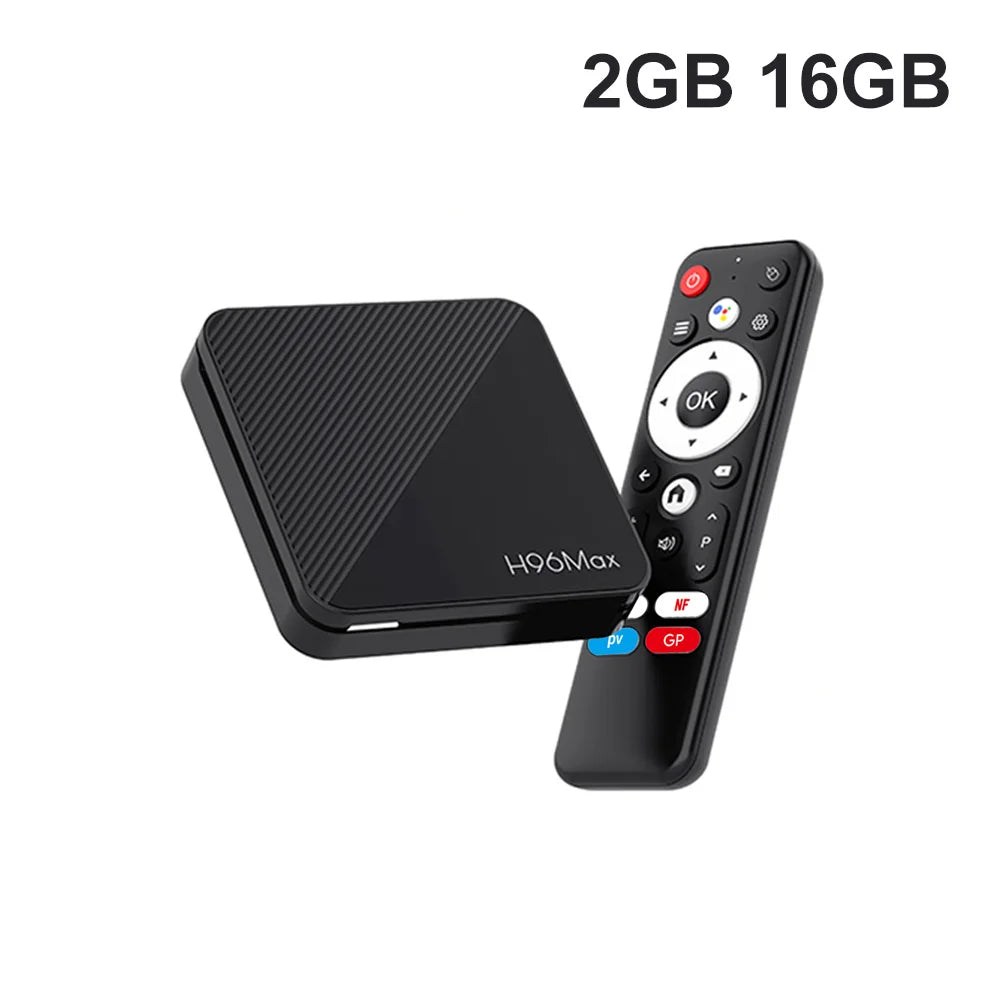 H96 MAX H313 Smart TV Box Android 14 ATV TV Box 4K@60fps 100M/LAN Wifi6 BT5.0 Google Voice Assistant Media Player Set Top Box