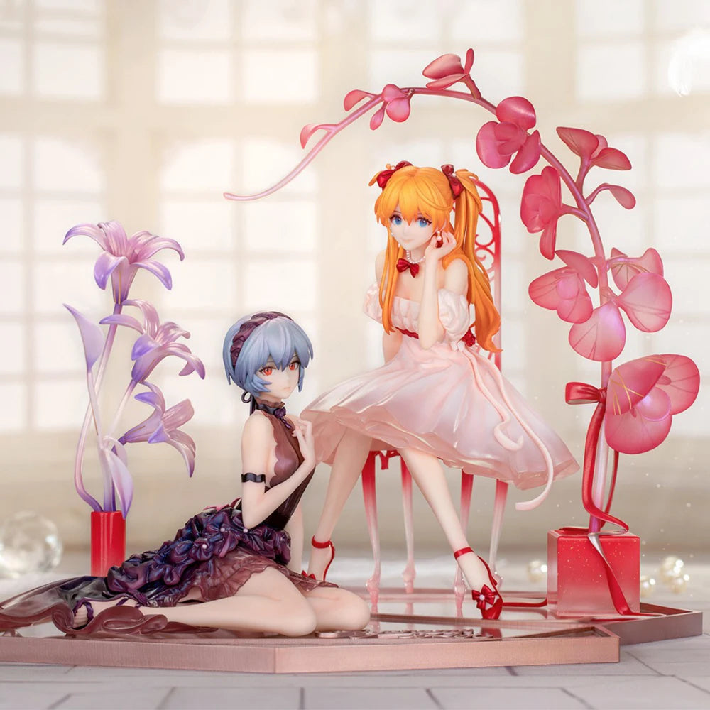 15cm Anime Shin Seiki Evangelion Souryuu Asuka Langley Figure Ayanami Rei 1/7 Whisper of Flower Ver Model Toy Gift Action Figure