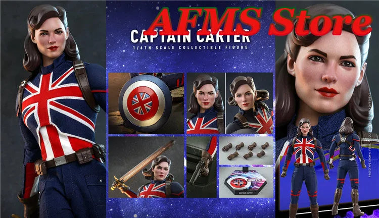 Original Hot Toys TMS059 1/6 Scale Collectible Figure Captain Carter Full Set  12Inch Women Soldier Action Figures Model Toys