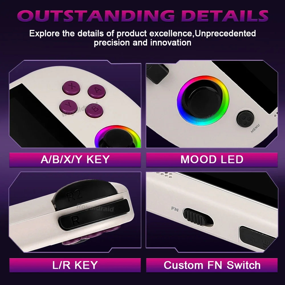 64G 128G 256G Portable Handheld Video Game Console 4.96'' IPS Screen Joystick RGB Lighting Smart Pro Retro Handheld Game Player