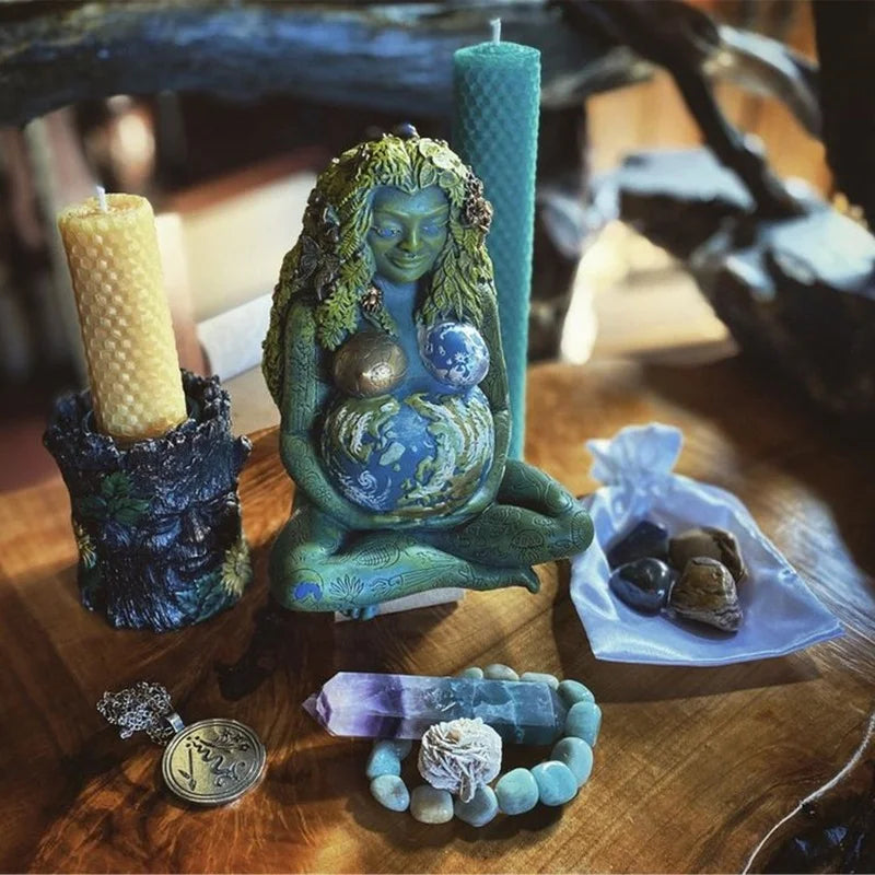 Millennial Gaia Earth Mother Goddess Te Fiti Statue 16cm Tall By Oberon Zell  Resin  Feng Shui Millyear Decor