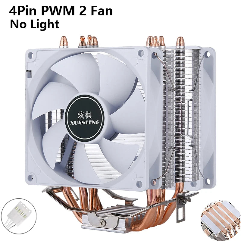 XUANFENG CPU Cooler Fan Computer x79 x99 Processor 2/4/6 Heat pipe 4pin/PWM Compatible LGA2011-3 2066 115x 1200 1700 AMD AM4 AM5