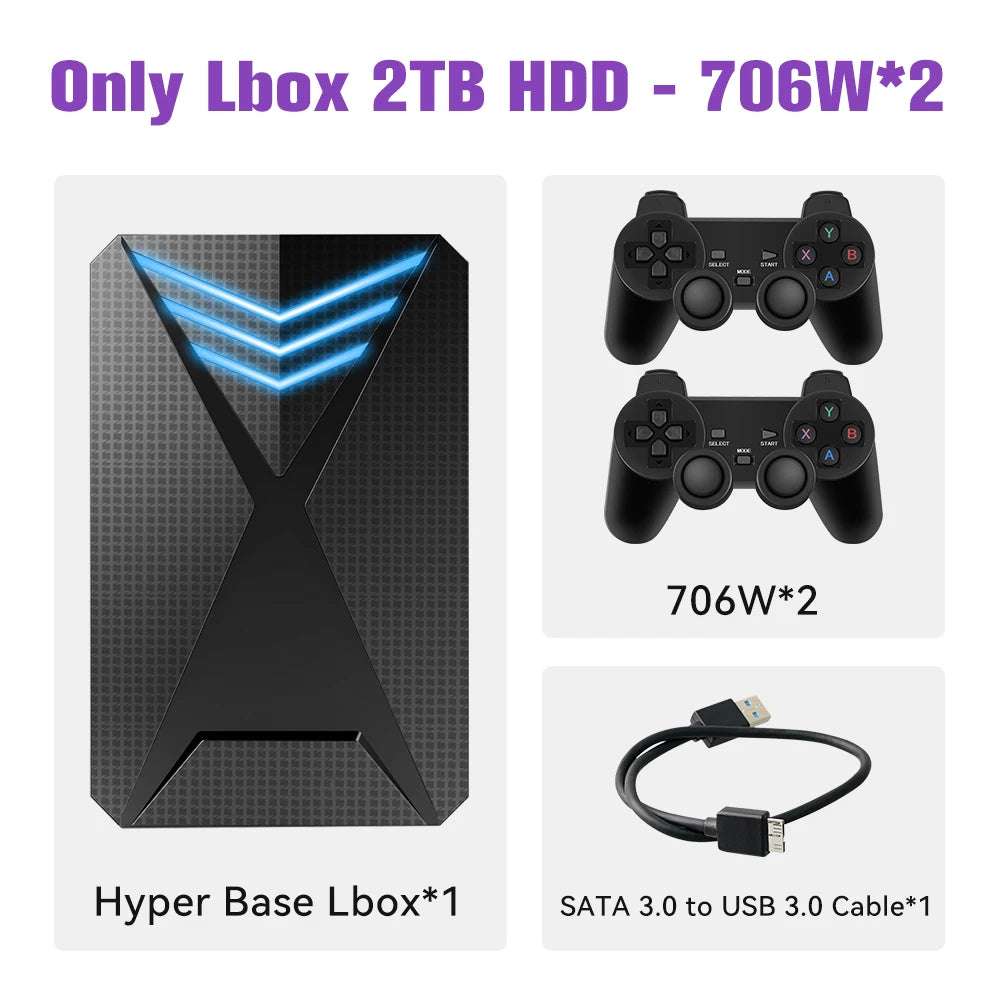 Launchbox 2T Portable Game Hard Drive With 4000+ 3D&PC Games Emulator Gaming HDD For PS4/PS3/PS2/Switch/PS1/WII/WIIU For Win PC