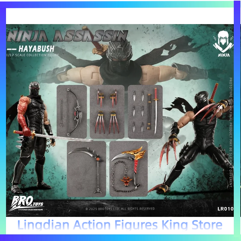 In Stock 1/12 BROTOYS LR010 Ninja Assassin Hayabusa Ninja Gaiden Action Figure Model Collectible Ornament Toys Gift