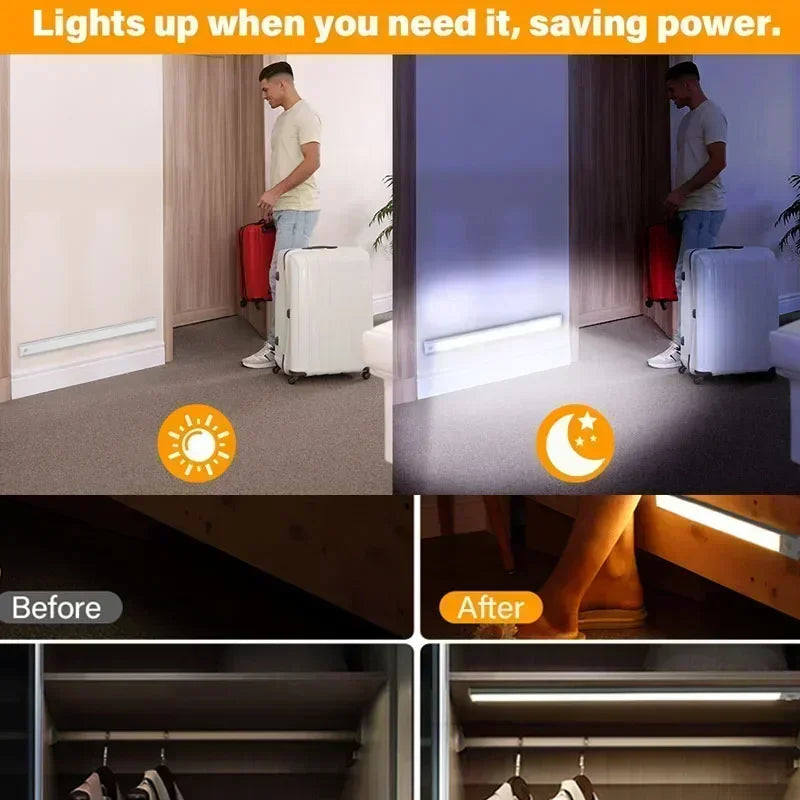 Xiaomi Wireless LED Night Light Motion Sensor USB Rechargeable For Kitchen Cabinet Night Light Wardrobe Desk Lamp Room Decor