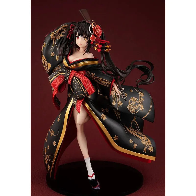 100% Original:DATE A LIVE Tokisaki Kurumi Sakuran 23.8cm PVC Kimono beauties Anime Figure Model Toys Figure Collection Doll Gift