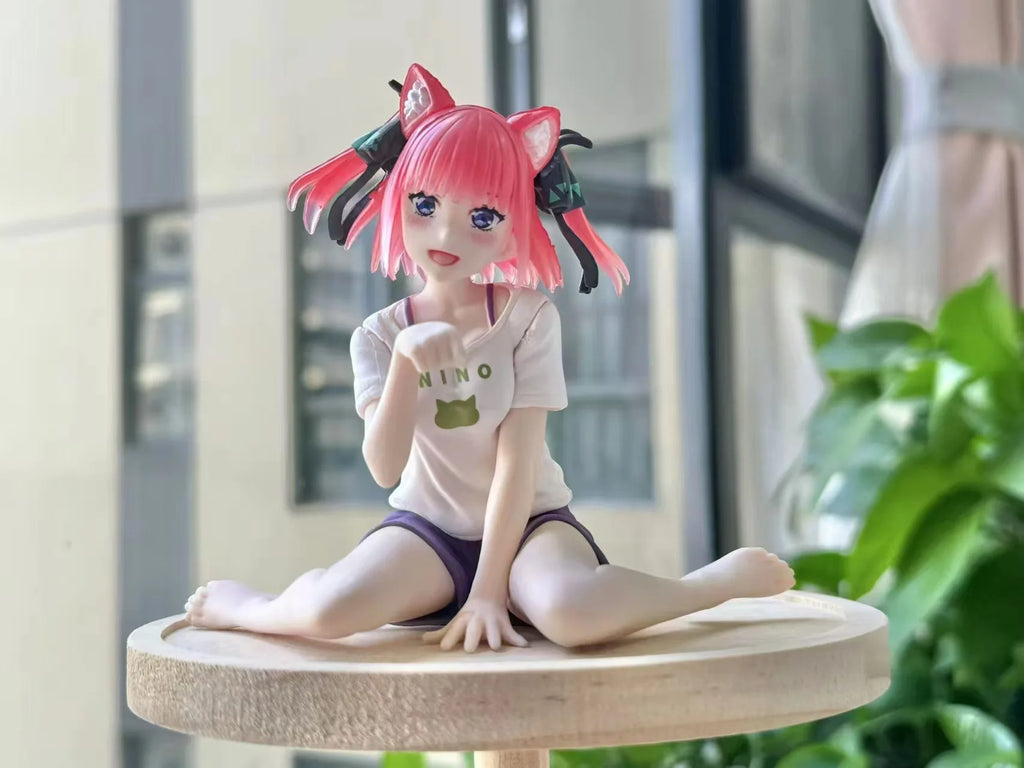 Anime Die Quintessenz Quintuplets Desktop Niedliche Nakano Nino Figuren Cat Room Wear Ver Mädchen Statue Modell Puppen Schreibtisch Dekoration