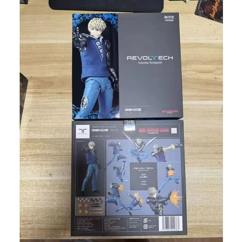 In Stock Ko Genos Anime Action Figures Kaiyodo Revoltech Yamaguchi One Punch Man Figurine Joint Movable Model Statue Kids Toys