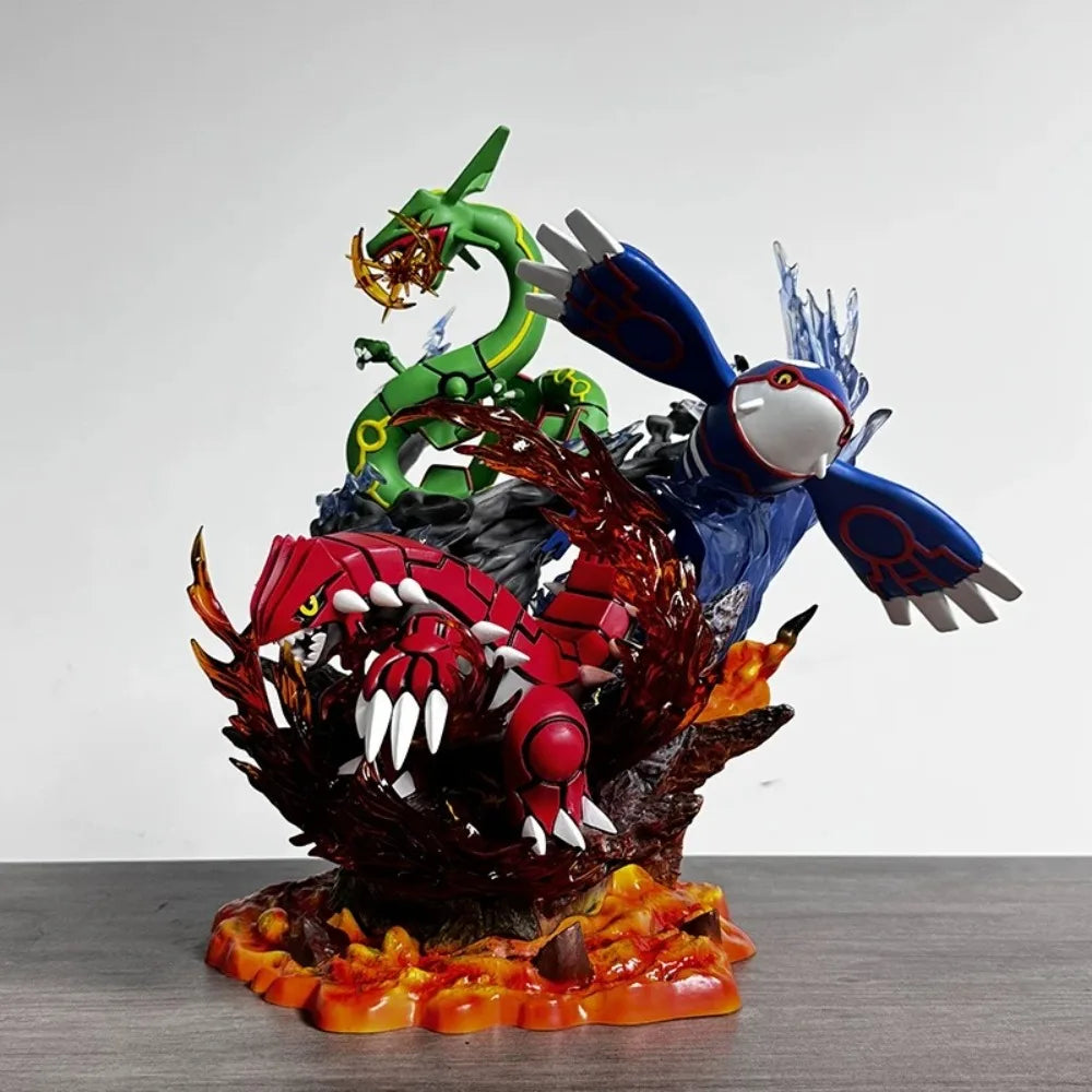 35 cm/13,78 Zoll Pokemon Anime Figur Groudon Kyogre Rayquaza Actionfiguren PVC-Sammlung Modell Spielzeug für Kinder Geschenke