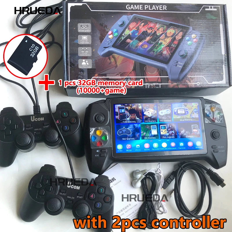 7-Zoll-Retro-Handheld-Spielkonsole, viele Emulatoren, 16G, 10.000+ Spiele, Doppel-Joystick für GBA NES Retro-Spielkonsole