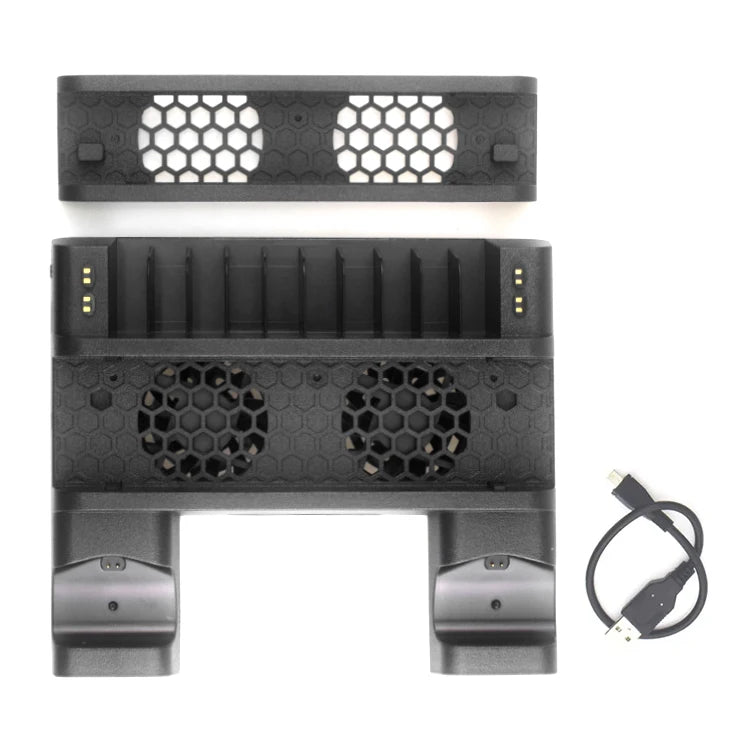 DATA FROG Vertikaler Lüfterständer für PS4 PS4 Slim PS4 PRO-Konsole Dual-Controller LED-Ladestation für Playstation 4 