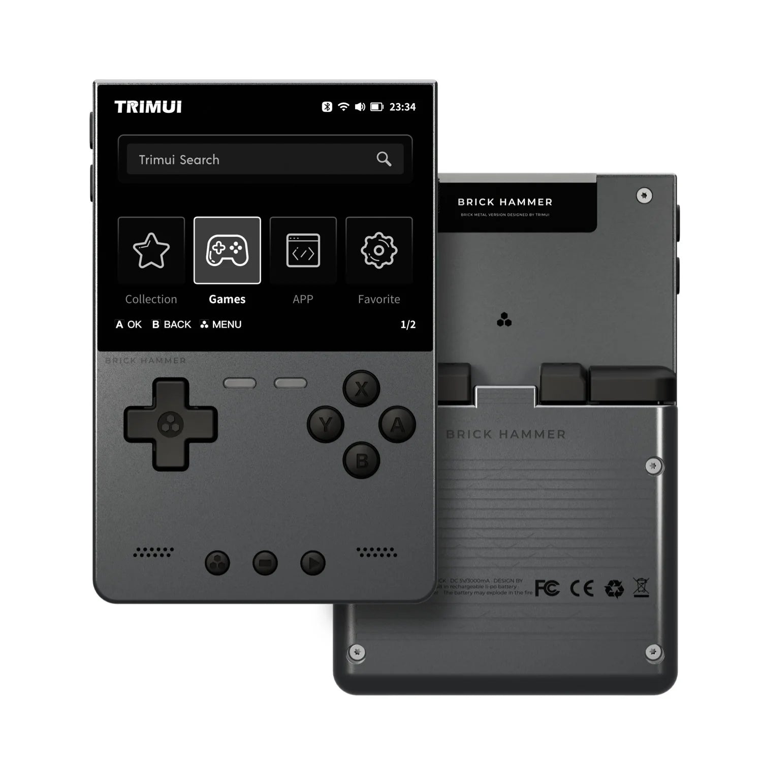 Trimui Brick Hammer Handheld Game Console 3.2 Inch IPS Screen 1024x768 Allwinner A133plus Metal Plate Retro Arcade Gaming Device