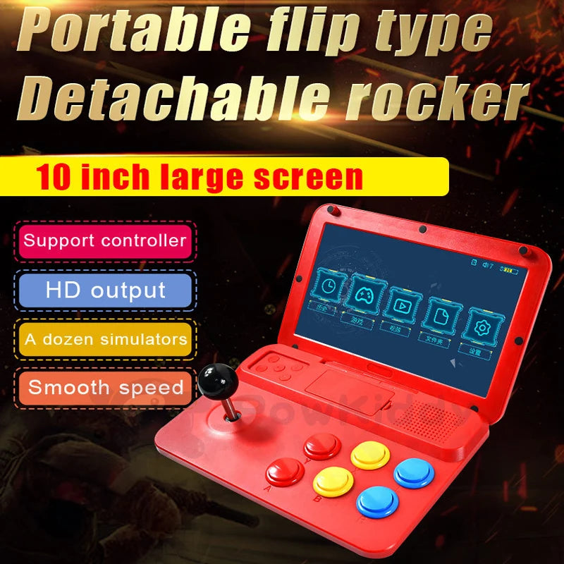 Powkiddy A13 Video Game Console 10 Inch Large Screen Detachable Joystick HD Output Mini Arcade Retro Game Players A12 Upgrade