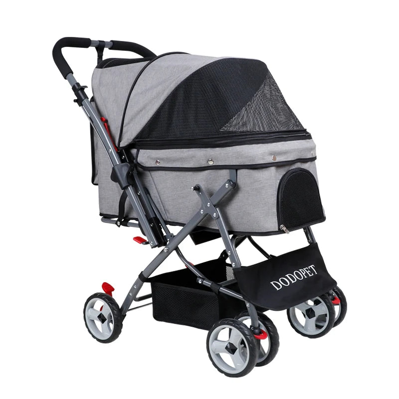 Luxus-Haustier-Kinderwagen Reise 4 Räder Hundekinderwagen Kleine Hunde Haustier-Kinderwagen für Hunde