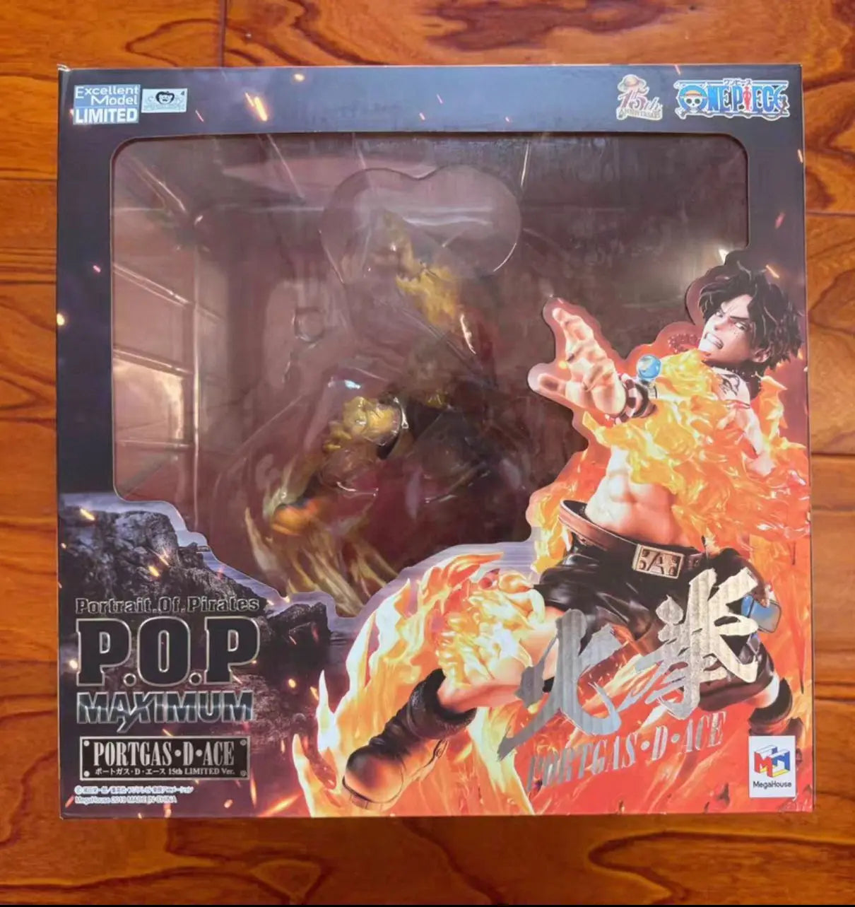-In Stock Original MegaHouse  Portrait of Pirates Maximum ONE PIECE PORTGAS.D.ACE 22.5cm Figures Toy Sculpture Ornaments