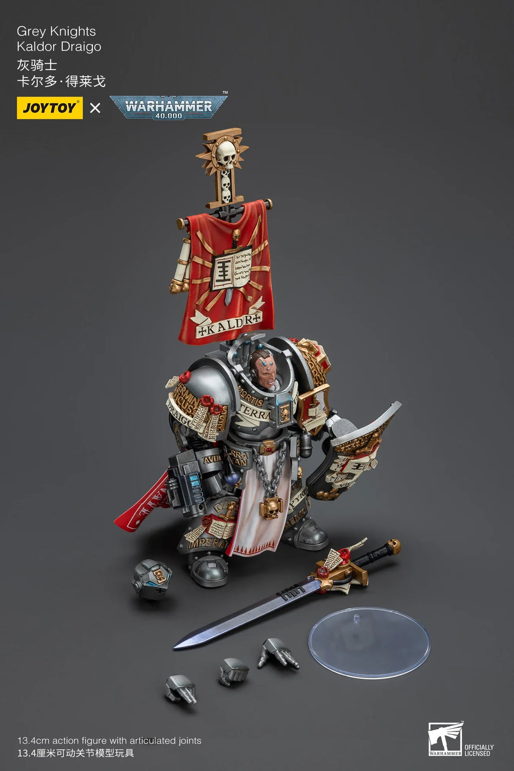JOYTOY 1/18 Action Figure 40K Grey Knights Kaldor Draigo Re-issue Version Anime Model Toy 100%Original in Stock