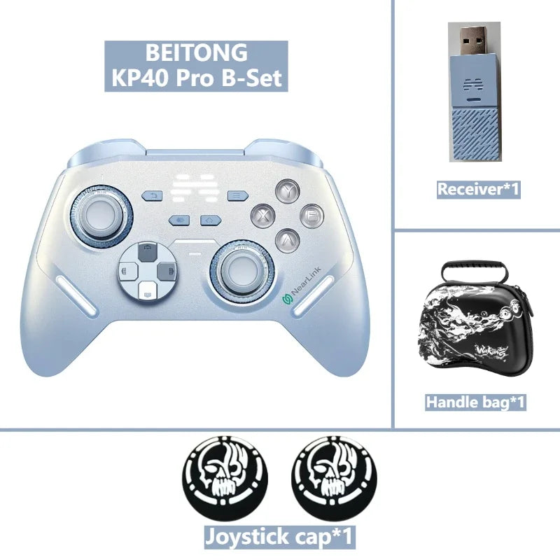 BEITONG KP40 Pro Wireless Gamepad 2000Hz Polling Adjustable Hall Joysticks Dual Vibration Triggers Controller for PC Android iOS