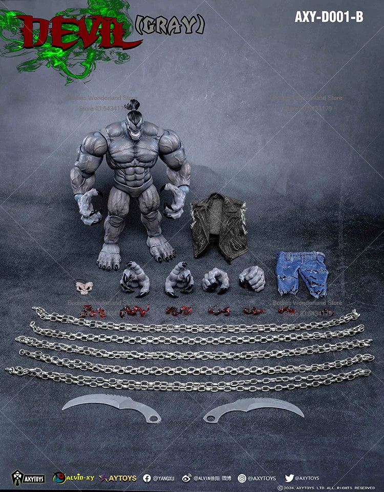 In Stock AXYTOYS 1/12 Scale Devil Orcs Red Version Grey Version 6Inch Movable Soldier Action Figure Doll Collection