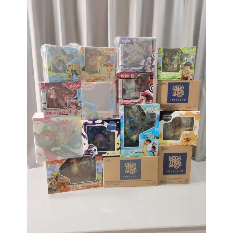 MegaHouse Original Authentic GEM Series Pokémon/Pikachu/ Ash Ketchum/ Glurak Finished Doll Model Handmade Toy Gift Collection