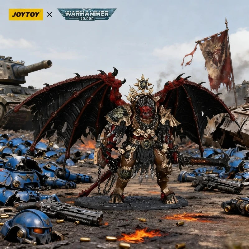 JOYTOY Warhammer 40k 38cm World Eaters Angron, Daemon Primarch of Khorne 1/18 Action Figures Surprise Collection Gift Boy Toys