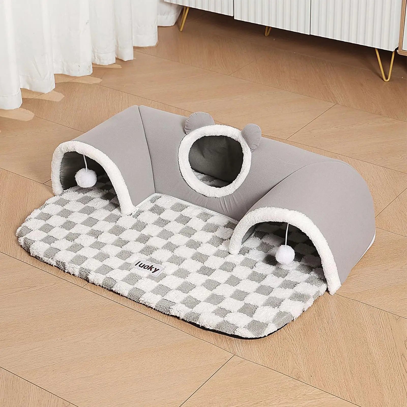 Cat Tunnel Cat Play Tunnel Sleeping Pad Bed Sleeping Mat Pet Supplies Nest For Indoor Kitten Small Animal Puppy Bunny Bedroom