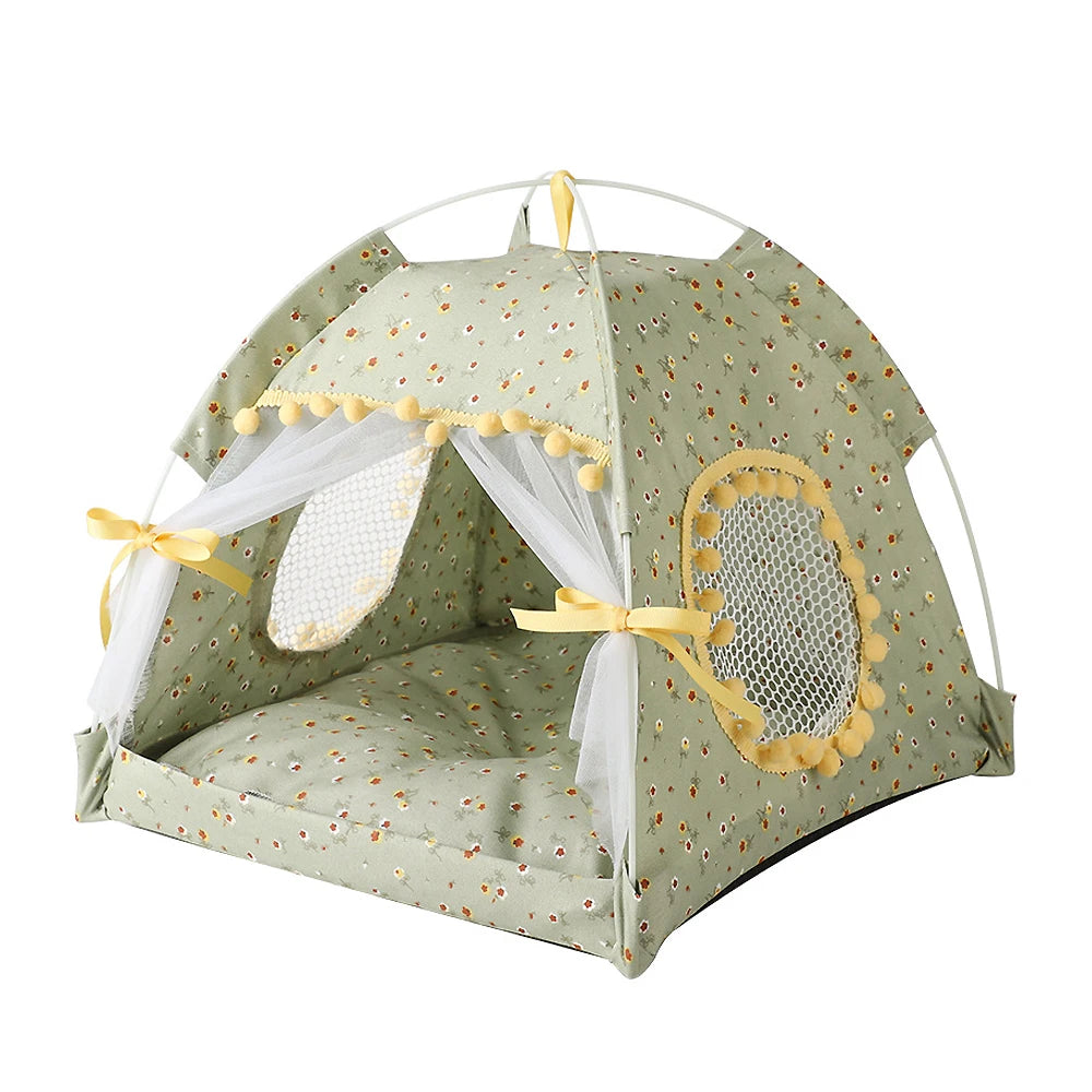 Foldable Pet Cat Tent Bed Four Seasons Universal for Cat and Dog Pet Nest Summer Cool Mat Portable Breathable Cat House Cave Hut