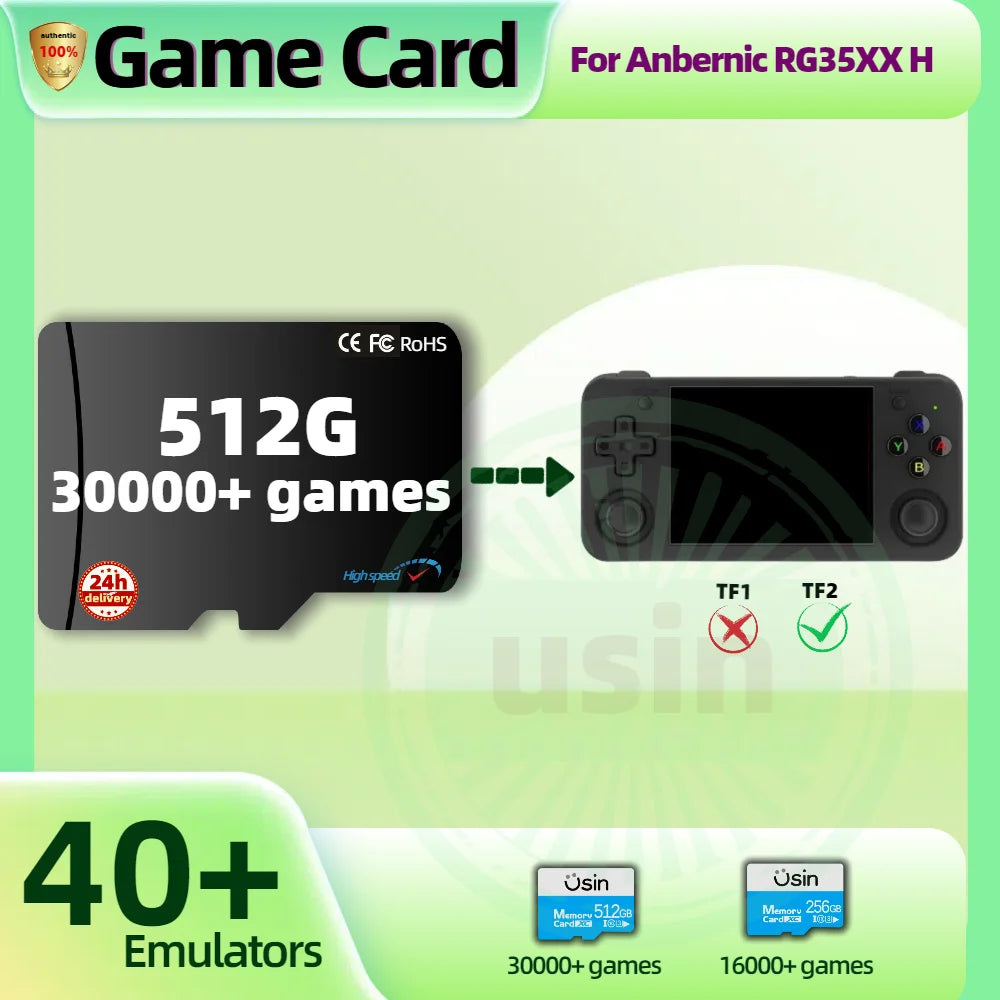 Game TF Card For Anbernic RG35XX H RG35XXH Plug&play Pre-install Retro Games PSP PS1 Memory Handheld Gaming SD Card System Card