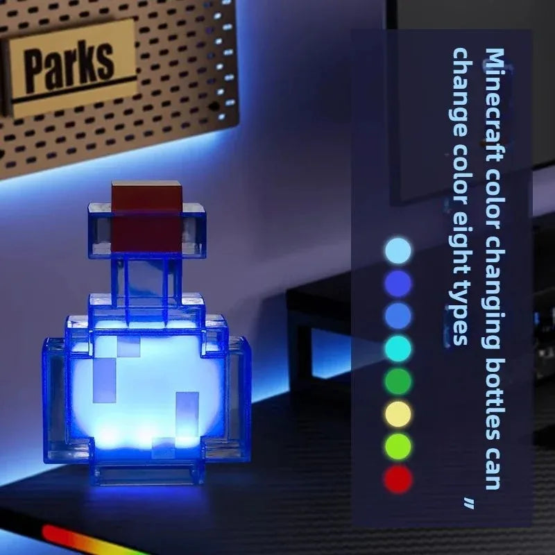 Brownstone Flashlight LED Night Light Bedroom Decorative Light Color Changing Bottle Weapon USB Charging with Buckle Kids Gift#E