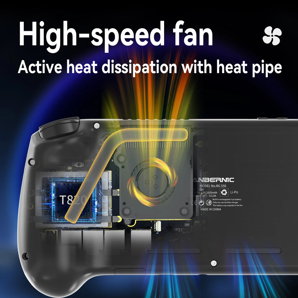 ANBERNIC RG556 Retro-Handheld-Spielekonsole, 5,48-Zoll-AMOLED-Bildschirm, WLAN, Android-Videospiel-Player, unterstützt AI Assistant Streaming