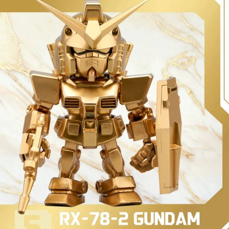 In Stock Bandai QMSV Mini Gold Team Blind Box Trendy Decoration GUN DA Model Toy Collectible Blind Box Trendy Gifts