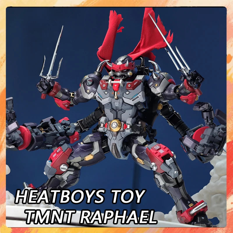 Heatboys Toy Raphael Action Figures Red Fiend TMNT Anime Figure Alloy Mecha Toy Ninja Turtle Plastic Toy Birthday Gift
