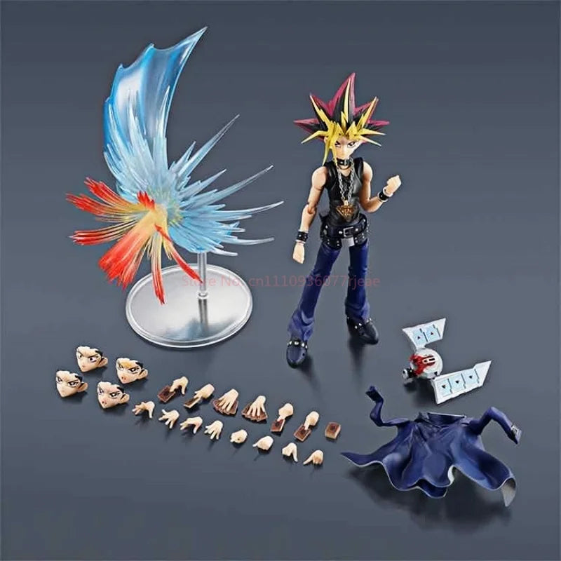 In Stock Genuine Bandai Yu Gi Oh  Duel Monsters Model Kit SHF Yami Yugi Anime Action Figure  Collection Toys Gifts Finished Mode