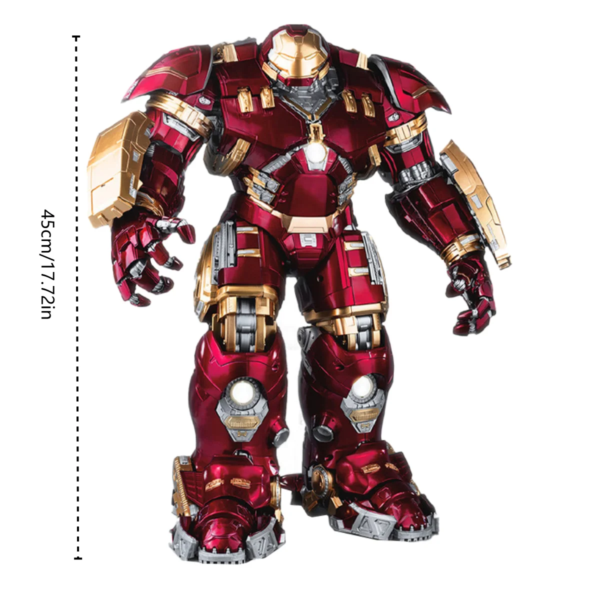 Marvel Fondjoy Hulkbuster Iron Man Mark XLIV 18 Inches LED Light Up Action Figure Assemble Movie Character Model Gift For Boys