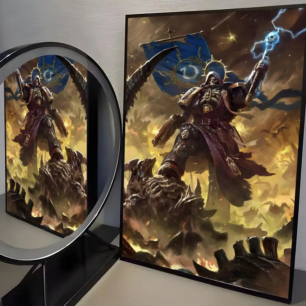 W-Warhammer Game 40K Poster Perfect Sticker Self Adhesive Art Designed for Home Dining Office Spaces