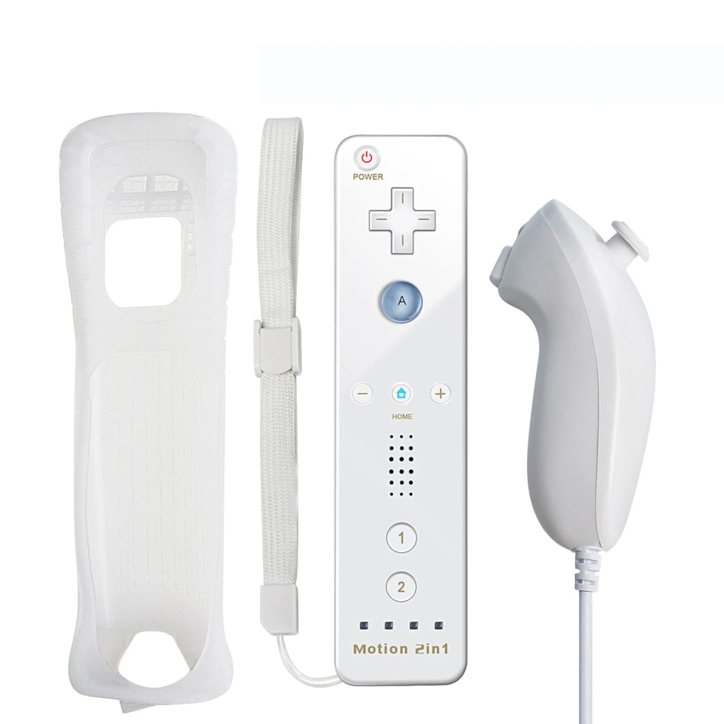 For Nintendo Wii/Wii U Game Controller 2 In 1 Set Wireless Remote Gamepad Motion Plus With Silicone Case Video Game