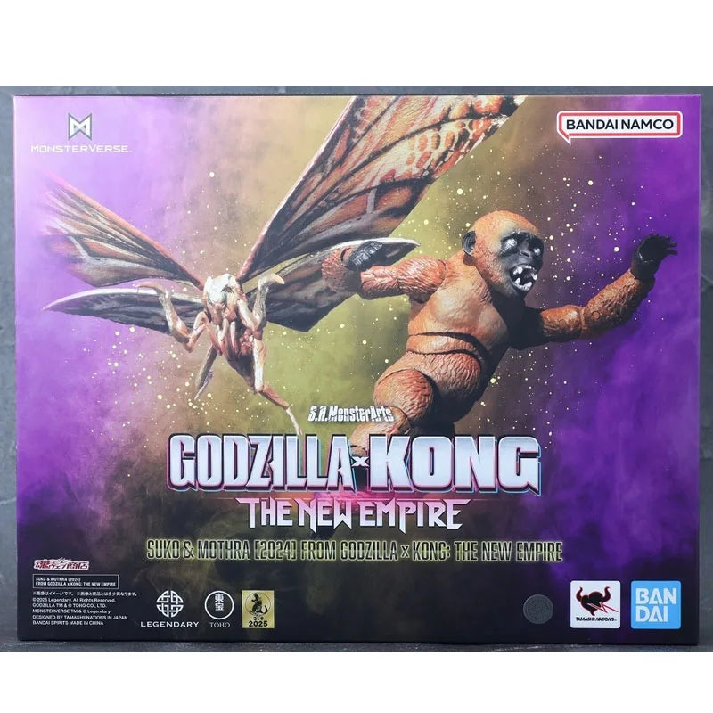 Bandai Genuine SHM Godzilla vs Kong: The New Empire Suko& MOTHRA (2024) Anime Action Figure Model Toys Ornaments Gift Children